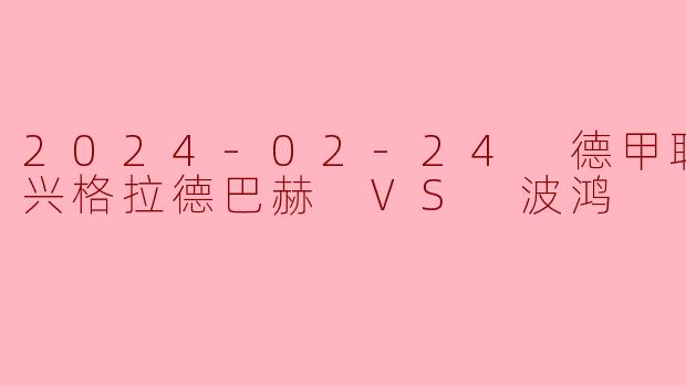 2024年2月24日的德甲联赛中,门兴格拉德巴赫对阵波鸿的比赛结果如何?